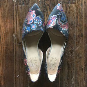 Naturalizer Black Embroidered D'Orsay Flats
